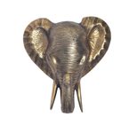 WOHNLING WL7.190 Wanddeko Elefant Aluminium Gold 41 cm