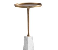 WOHNLING WL7.207 Beistelltisch Echter Marmor / Metall 30x30x55 cm