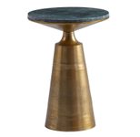 WOHNLING WL7.209 Beistelltisch Echter Marmor / Metall 40x40x57 cm