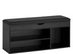 WOHNLING WL7.222 Schuhbank mit Sitzfläche und Stauraum 104x51x32 cm Kunstleder Schwarz