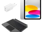 Apple iPad 11” 128GB silber + 4smarts Ladegerät 45W weiß +  4smarts Tastatur Case 2in1 graphit