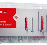 fischer Mini FixTainer - DuoPower + Schrauben Dübel- und Schrauben-Sortiment 95 Stück