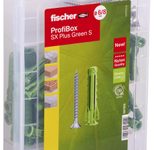 fischer ProfiBox - SX Plus Green S Dübel- und Schrauben-Sortiment 120 Stück
