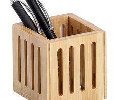 Zeller Stiftehalter Bambus 8,0 x 8,0 x 8,0 cm braun