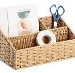 Zeller Schreibtisch-Organizer Papiergeflecht 25,5 x 14,2 x 12,2 cm natur