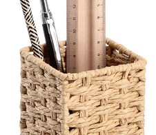 Zeller Stiftehalter Papiergeflecht 8,0 x 8,0 x 10,7 cm natur