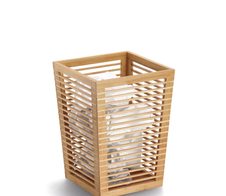 Zeller Papierkorb Bambus 23,5x23,5x33