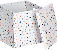 Zeller Dots Aufbewahrungsbox weiß