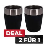 Emsa TRAVEL CUP Thermobecher 0,20 L, 2er Pack, schwarz