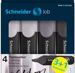 Schneider Job Textmarker schwarz 1.0 - 5.0 mm Schreibfarbe: Mehrfarbig, 3 St. + GRATIS 1 St.