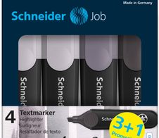 Schneider Job Textmarker schwarz 1.0 - 5.0 mm Schreibfarbe: Mehrfarbig, 3 St. + GRATIS 1 St.