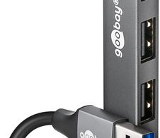 goobay USB-Hub (3.2 Typ A) Slim 4-fach grau
