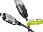 goobay USB-C/RJ45 Kabel 15m silber, schwarz