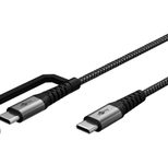 goobay 2in1 USB-Kabel 2m silber, spacegrau