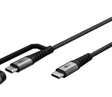 goobay 2in1 USB-Kabel 2m silber, spacegrau
