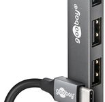 goobay USB-Hub (3.2 Typ C) Slim 4-fach grau
