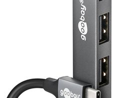 goobay USB-Hub (3.2 Typ C) Slim 4-fach grau