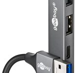 goobay USB-Hub (3.2 Typ A) Slim 4-fach grau