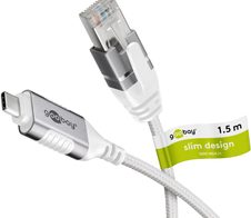 goobay USB-C/RJ45 Kabel 1,5m weiß