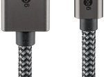 goobay USB-C/DP Textilkabel 2m silber, schwarz