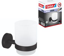 tesa Zahnputzbecherhalter MOON schwarz, weiß