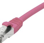 Exertis Connect Patchkabel Cat. 6A, S/FTP (PiMF), halogenfrei, mit Rastnasenschutz, rosa, 7,5 m