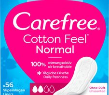 Carefree Slipeinlagen Normal Cotton Feel ohne Duft für Slip, 56 St.