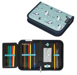 herlitz Federmäppchen Crazy Zebra türkis/schwarz 19-teilig