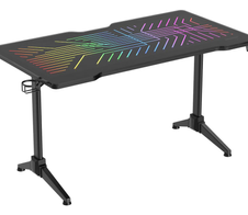 Deltaco DT420 Gaming Tisch mit Becher und Headsethalter