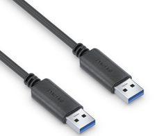 PureLink USB-A auf USB-A Kabel - 3.1 Gen 1, 3A/5V/15W, 5G - iSerie - schwarz - 1,00m