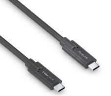 PureLink USB-C auf USB-C Kabel - 3.1 Gen 1, 3A/5V/60W, 5G, DP Alt Mode - iSerie - schwarz - 1,00m