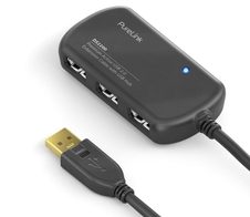 PureLink USB 2.0 Aktiv Verlängerung mit Hub - schwarz - 6,00m