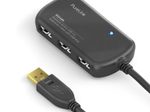 PureLink USB 2.0 Aktiv Verlängerung mit Hub - schwarz - 12,0m