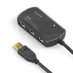PureLink USB 2.0 Aktiv Verlängerung mit Hub - schwarz - 12,0m