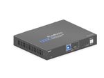 PureTools - 2x1 USB3 Cat Extender Switch (Host-Side) - USB 3.2 Gen1 Data Extender Switch inkl. Dual Device Ports & PD