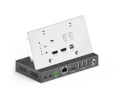 PureTools - HDBaseT Wall Plate Extender Set, 4K (60Hz 4:4:4) mit USB2.0 KVM