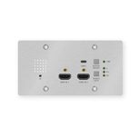 PureTools - HDBaseT Wallplate Transmitter mit Rahmen, 2x HDMI & USB-C Eingänge, 4K, 40m 4K / 70m 1080p