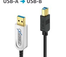 FiberX Serie - USB 3.1 Glasfaser Kabel - USB-A  USB-B - 25m