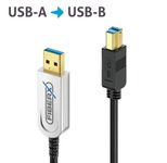 FiberX Serie - USB 3.1 Glasfaser Kabel - USB-A  USB-B - 30m