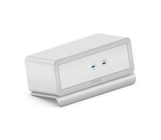 mediahub2 - 7 Steckplätze, freistehend auf dem Tisch - weißes Gehäuse und mattweiße Module. M2 Dock. Buchse - Keine. Stecker - Keiner