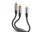 Sonero 2x Cinch auf Cinch Subwoofer Adapter Kabel 0,25m