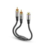 Sonero 2x Cinch auf Cinch Subwoofer Adapter Kabel 0,25m