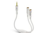 Sonero 3,5mm auf 2x 3,5mm Audio Kopfhörer Adapter Kabel, weiß, 0,25m