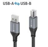 Sonero USB 2.0 Kabel - A/B - Aluminium - space grey/schwarz - 3,00m