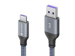 Sonero USB-C auf USB-A Ladekabel - USB 2.0, Super-Fast Charge 5V/5A - grau/blau - 0,50m