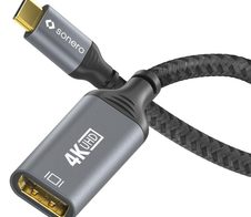 Sonero USB-C auf DisplayPort Adapter - 4K60, 21,6Gbps - grau/schwarz - 0,10m