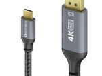 Sonero USB-C auf DisplayPort Kabel - 4K60, 21,6Gbps - grau/schwarz - 1,00m