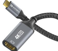 Sonero USB-C auf HDMI Adapter - 4K60, 18Gbps - grau/schwarz - 0,10m
