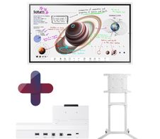 Samsung Flip Pro WM55B Flipchart 138,7 cm 55 Zoll + Tray CY-TF65BBC + PureMounts PM-CART-80W Rollwagen rotierbar