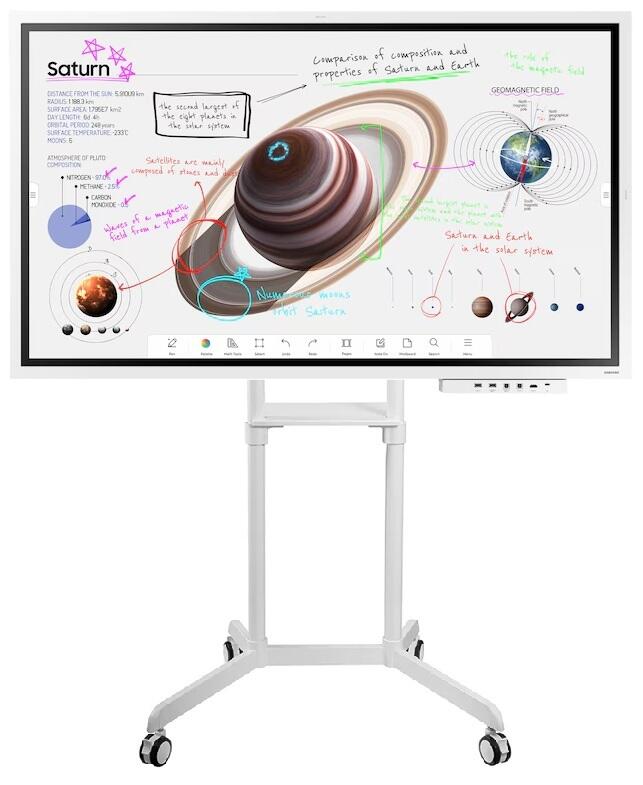 Samsung Flip Pro WM65B Flipchart 165 cm 65 Zoll inkl. PureMounts PM-CART-80W Rollwagen rotierbar & Flip Pro Tray CY-TF65BBC video preview